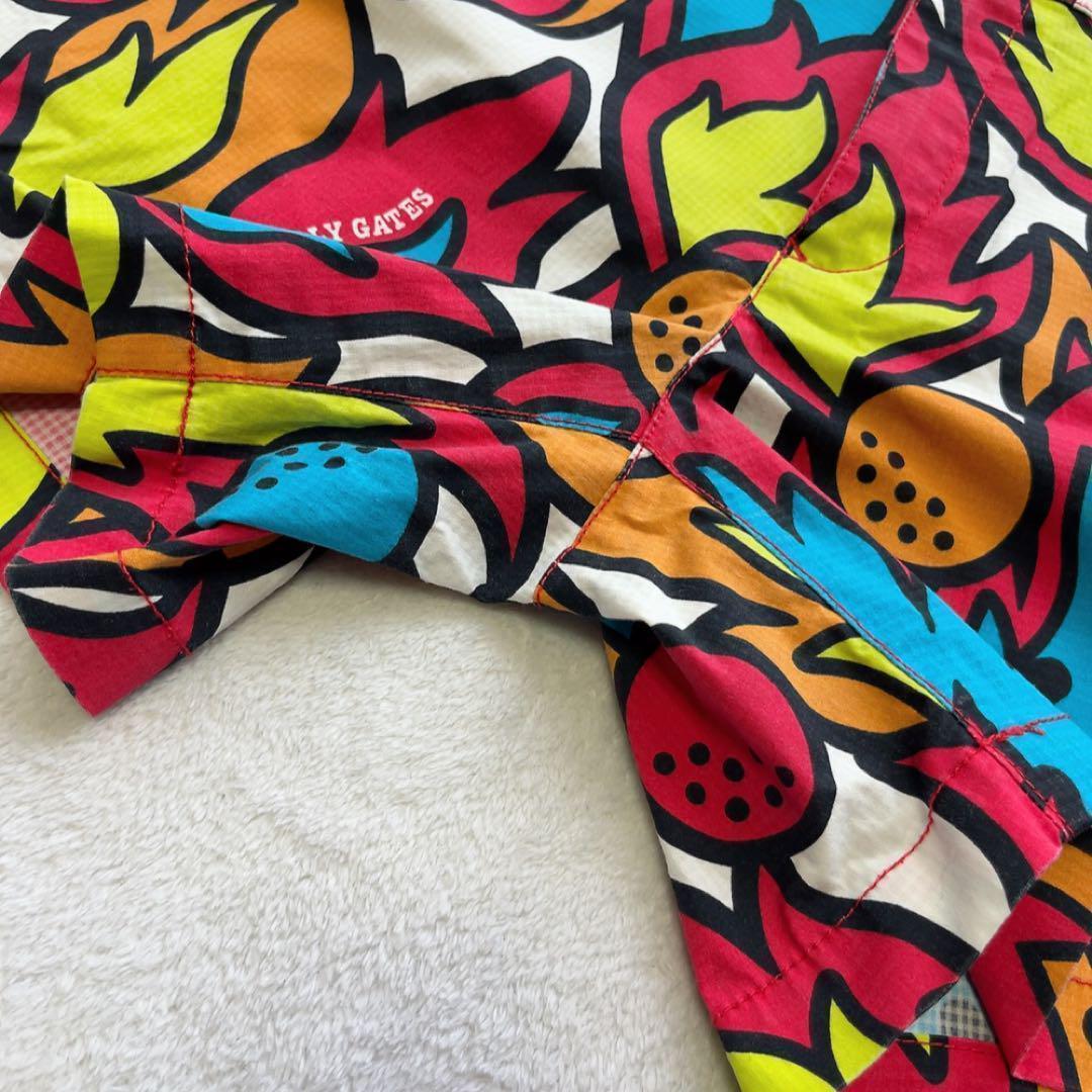 美品　近年　パーリーゲイツ セットアップ 　ポロシャツ　スカート　FIRE柄