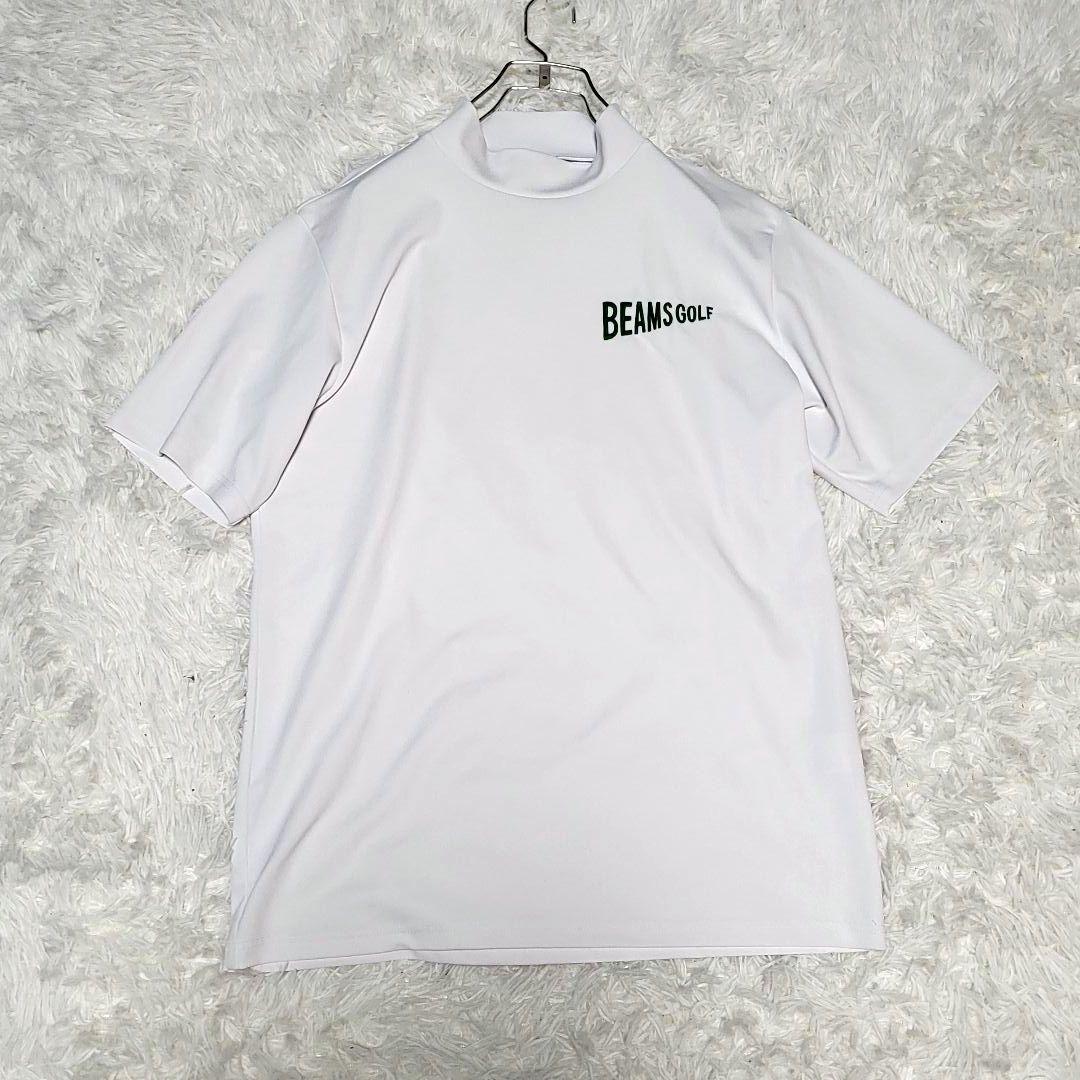 BEAMSGOLF　ビームスゴルフ モックネックシャツ　ロゴ　ホワイト　XL