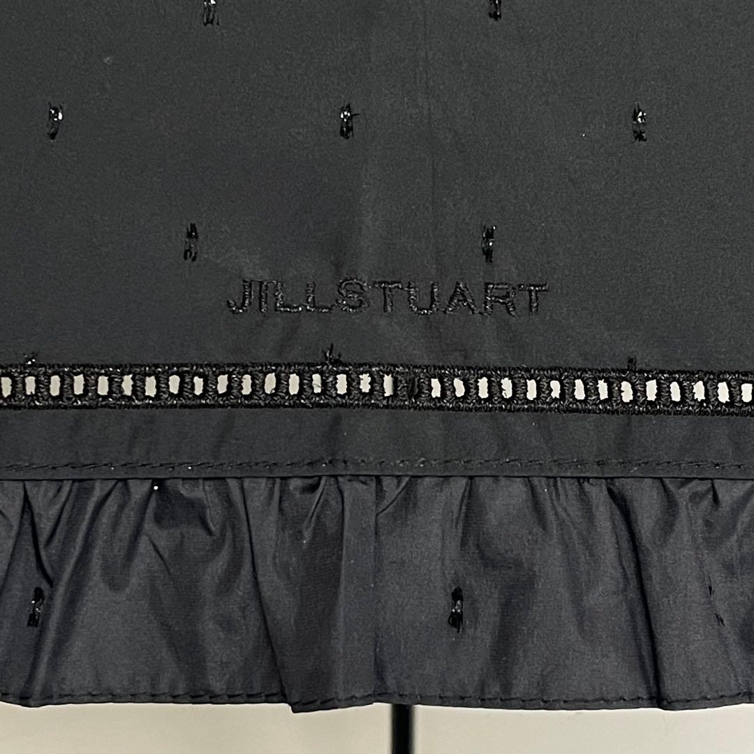 Y*☆様 新品52982　ジルスチュアート＊フリル　黒ブラック　刺繍 晴雨兼用日