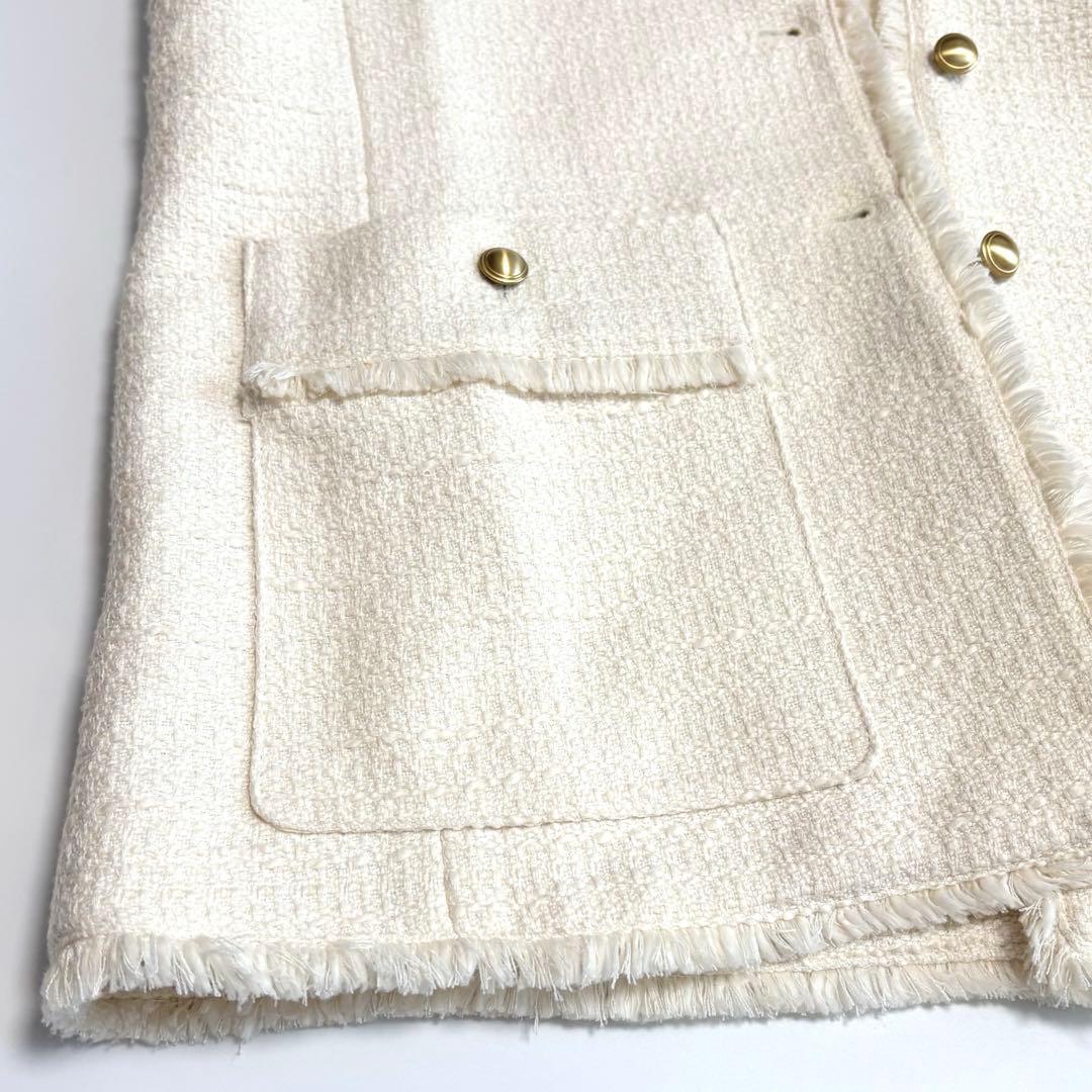 極美品☆アーバンリサーチ ツイードノーカラージレ ゆったり 金ボタン ベスト