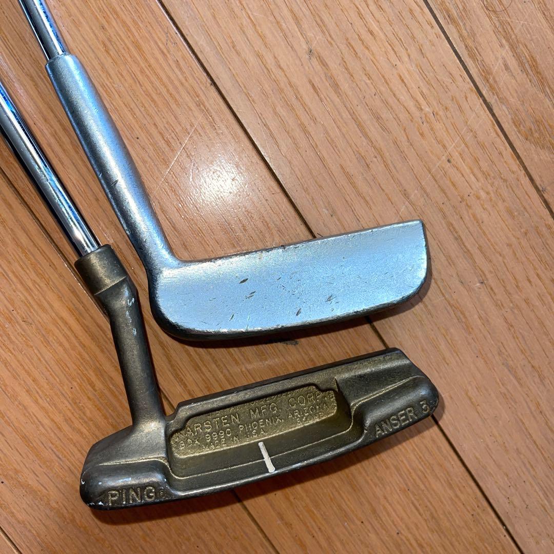 ゴルフ パター 金属製 ゴールド シルバー