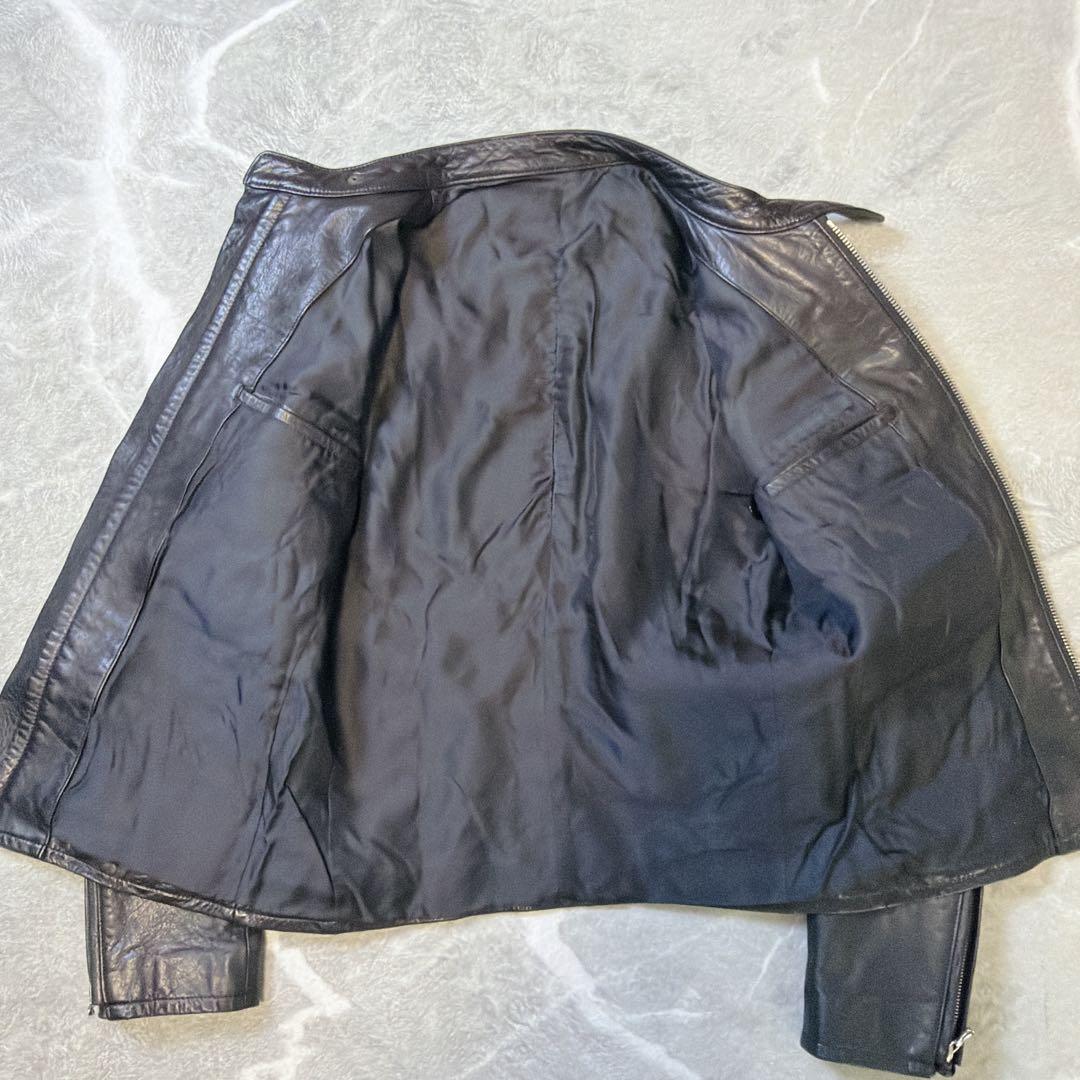 【美品】LITHIUM HOMME シングルライダース レザージャケット 46