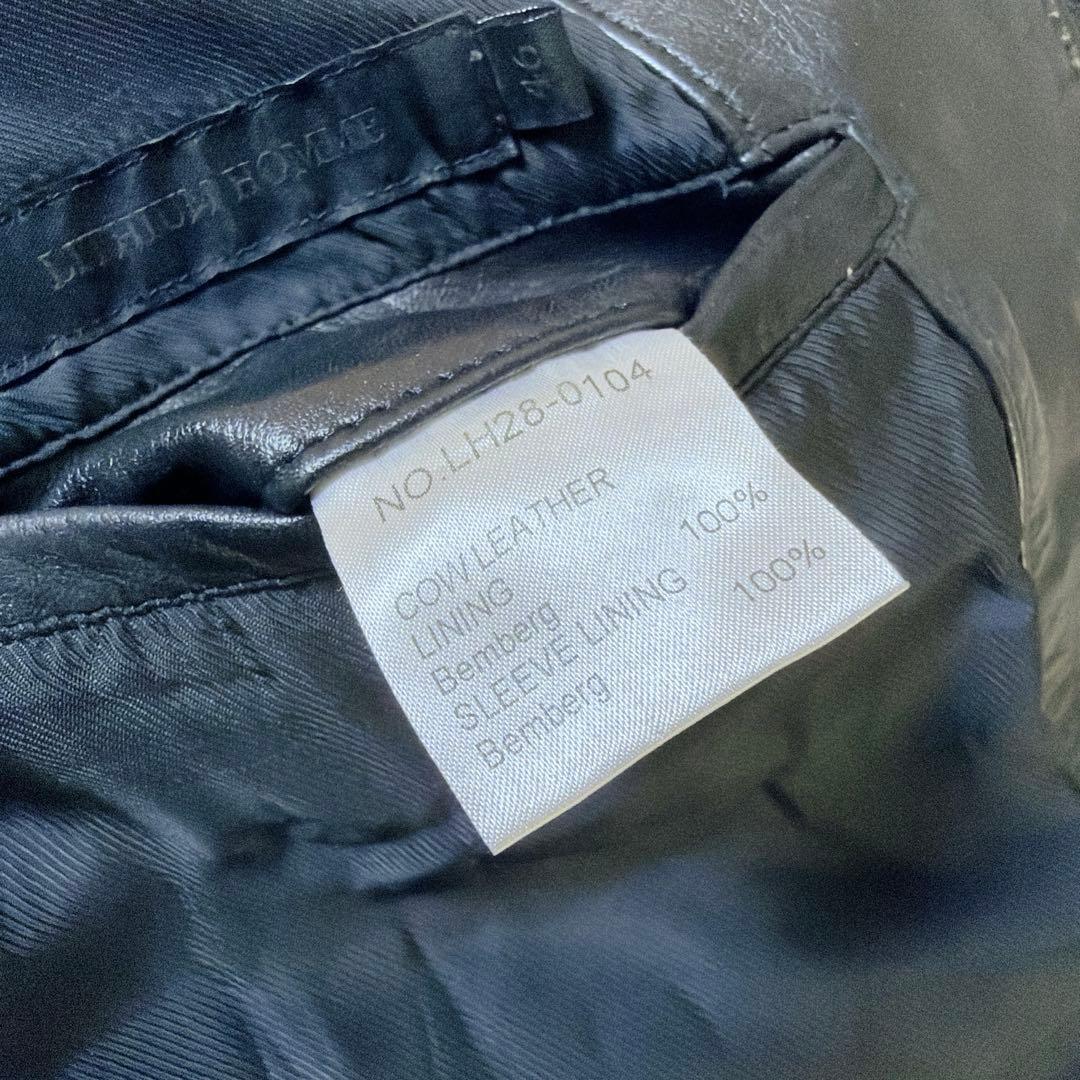 【美品】LITHIUM HOMME シングルライダース レザージャケット 46