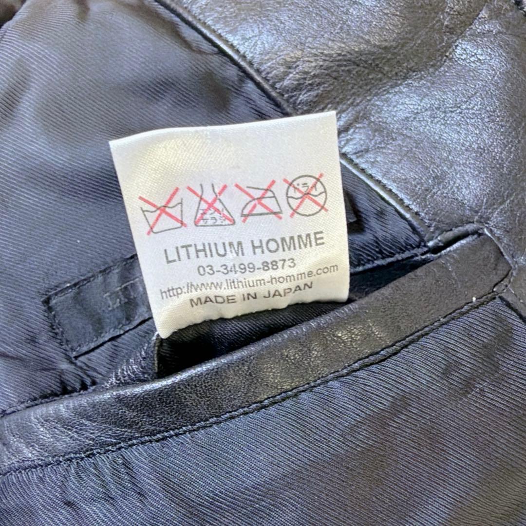 【美品】LITHIUM HOMME シングルライダース レザージャケット 46
