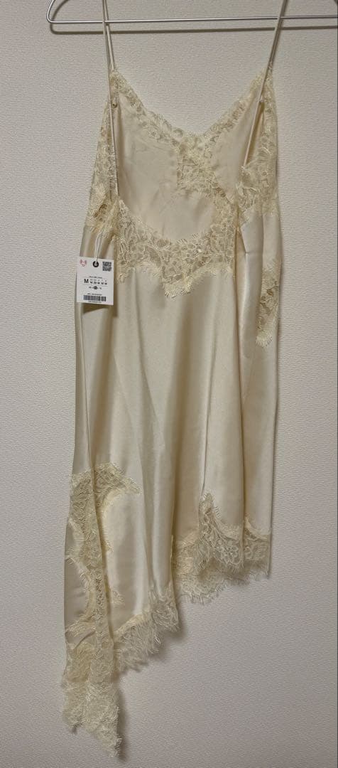 ZW COLLECTION アシンメトリーレースワンピース　アイボリー M