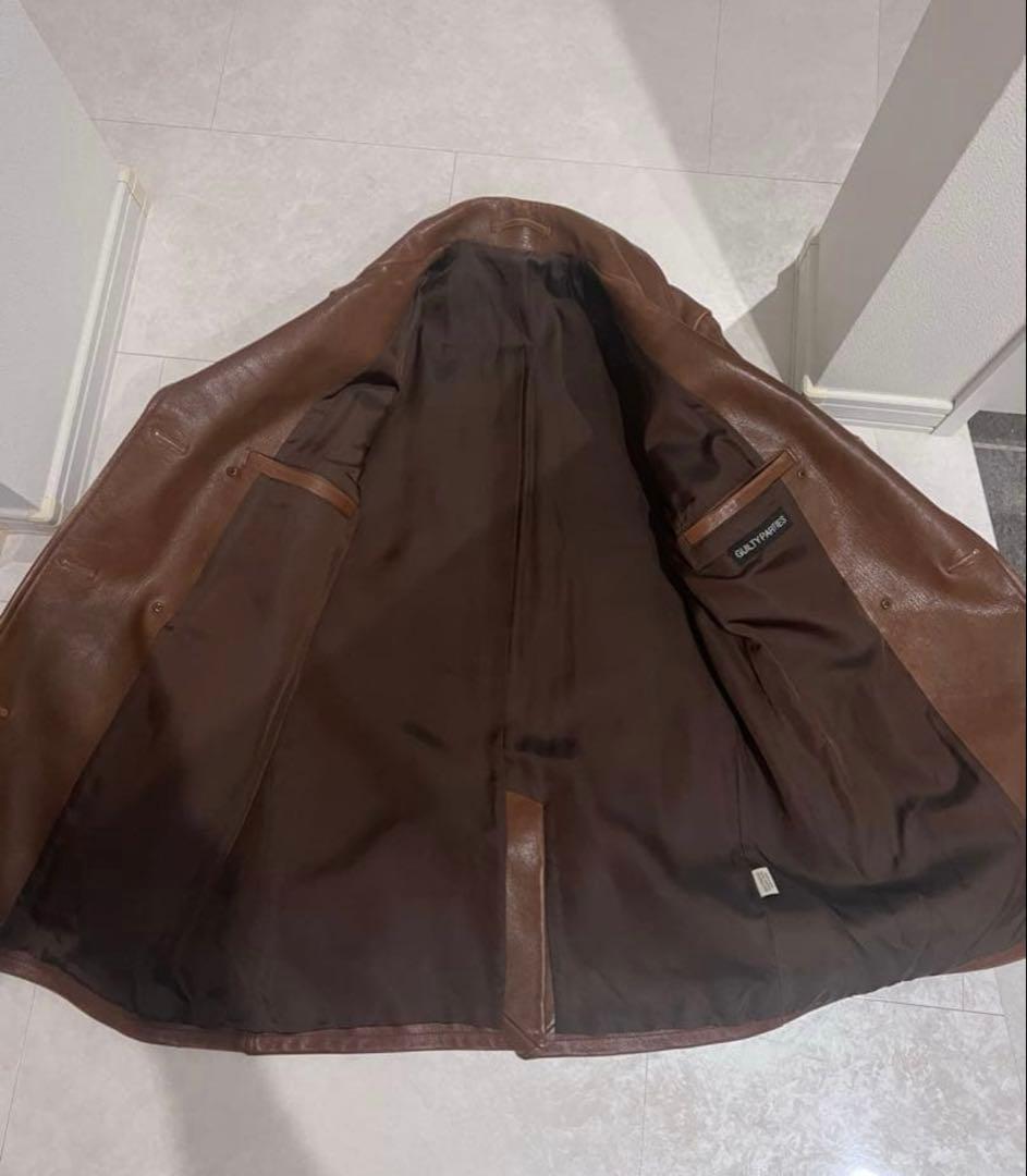 ワコマリア　LEATHER DOUBLE BREASTED COAT