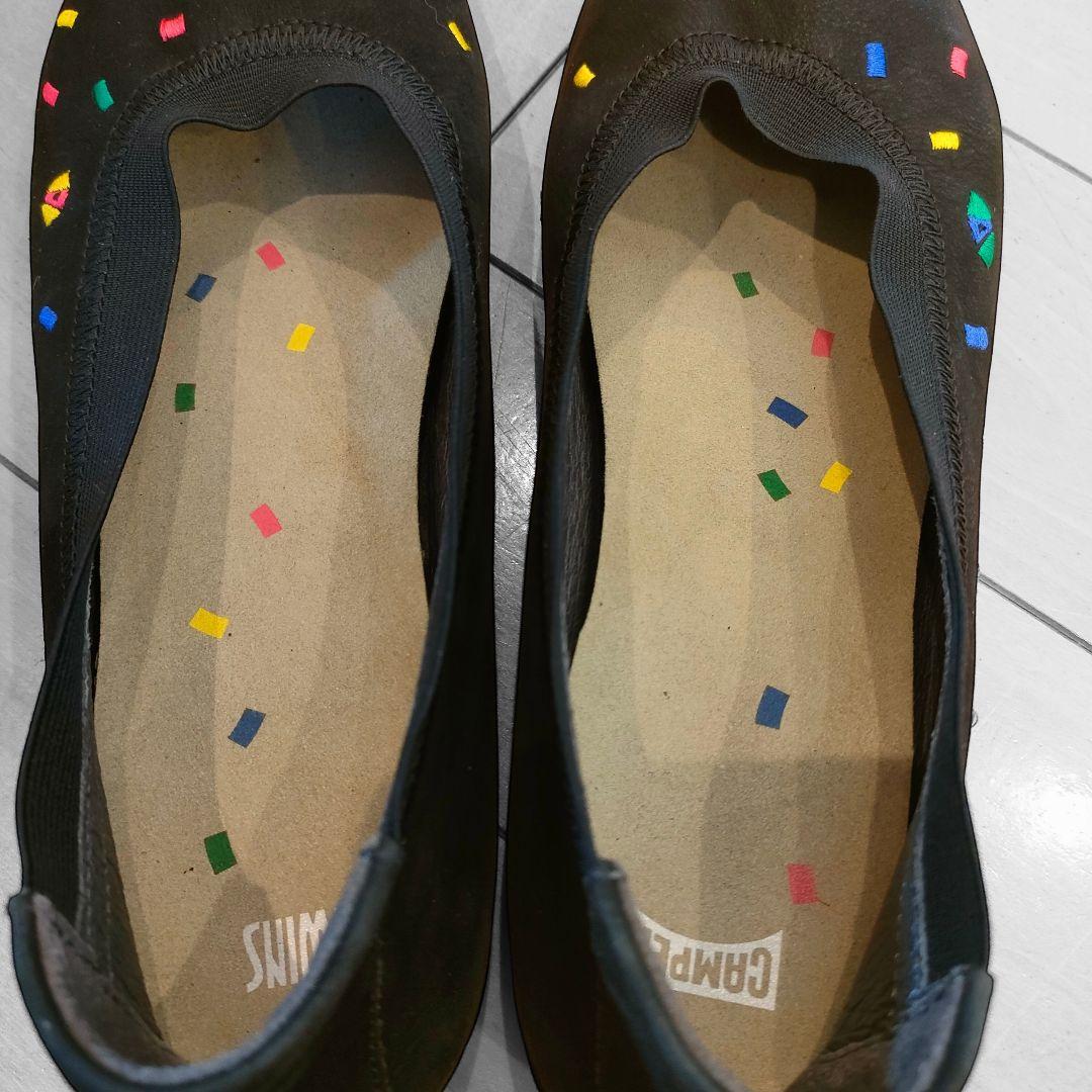 CAMPER TWINS カンペール ツインズ フラットシューズ レザー 黒40