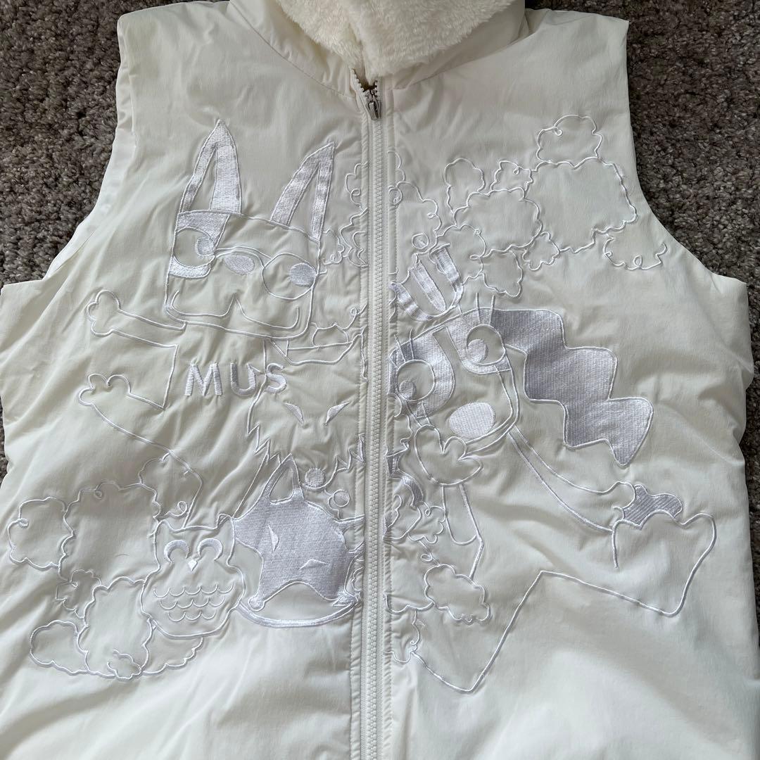 新品 ホワイト刺繍ベスト レディース ゴルフ M·U SPORTS