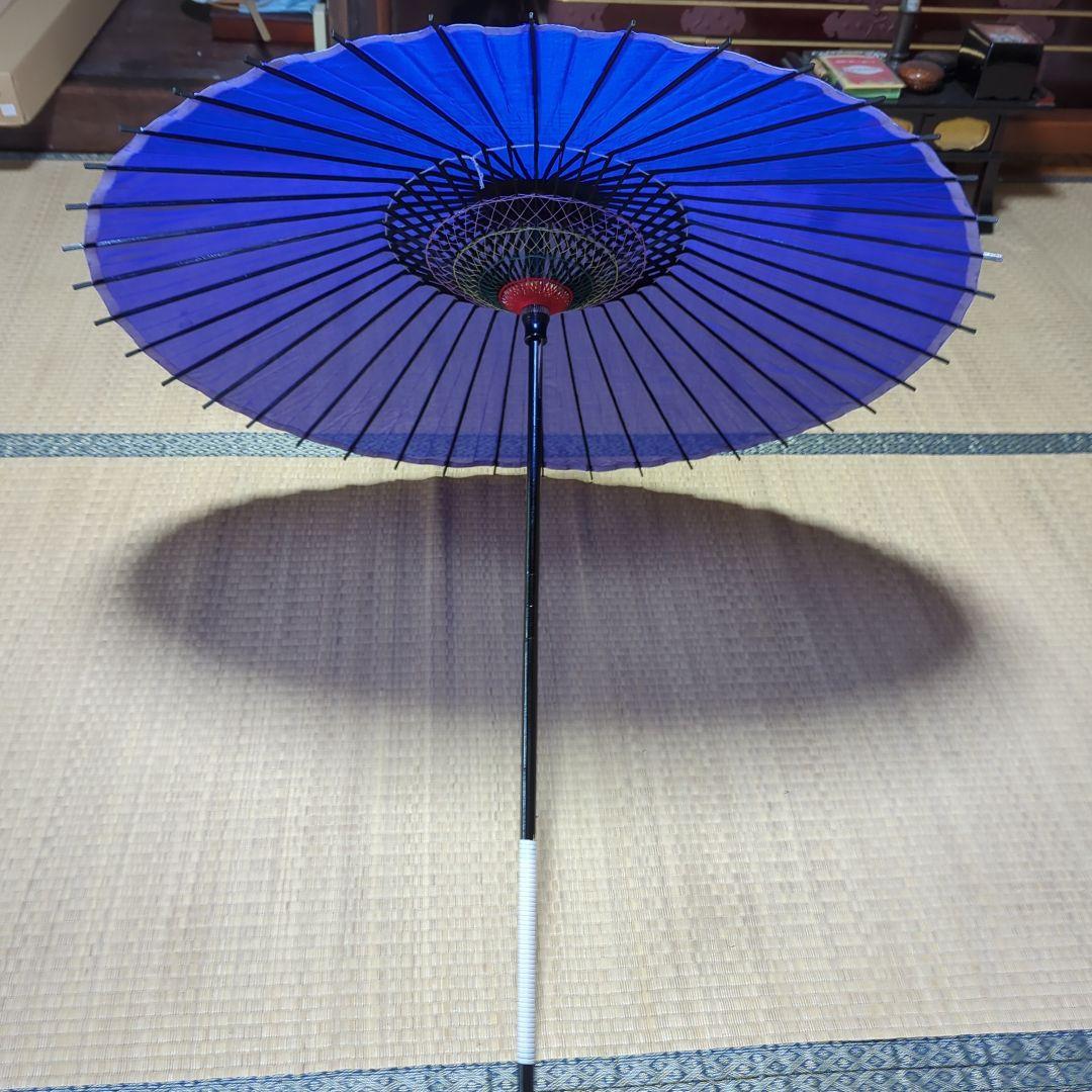 日本舞踊用 絹傘青色　舞踊傘 直径約90cm