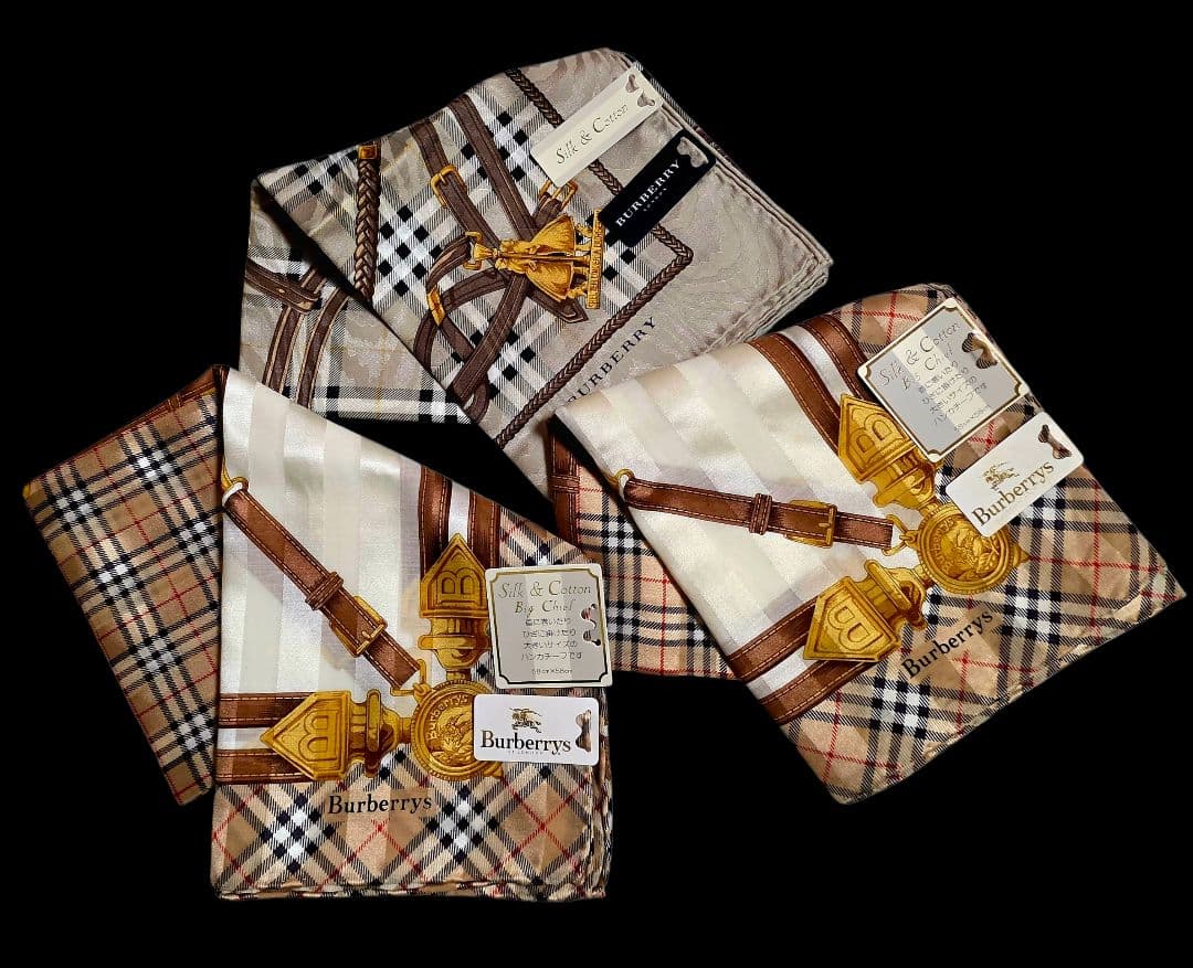 新品未使用 BURBERRY シルクコットンノバチェック ハンカチーフ