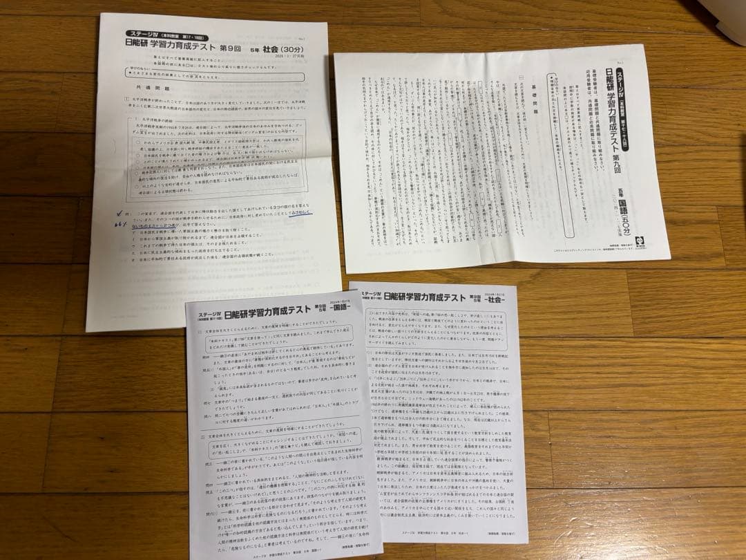 日能研学習力育成テスト　5年　6年　2024年