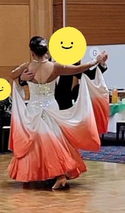 社交ダンスドレス グラデーションオレンジ　お値下げさせて頂きました