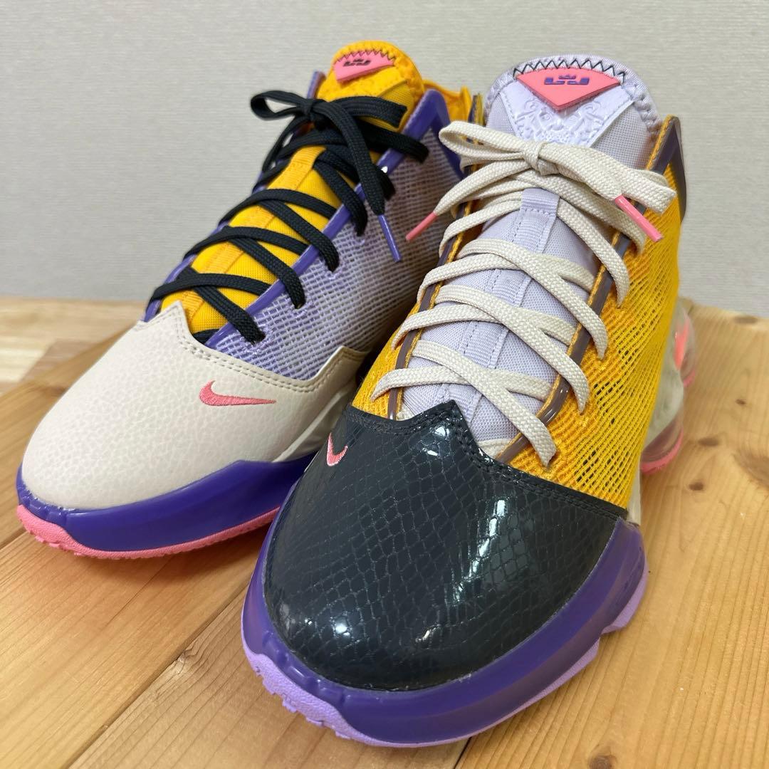 【美品】NIKE Lebron 19 Low LA Yellow/Purple
