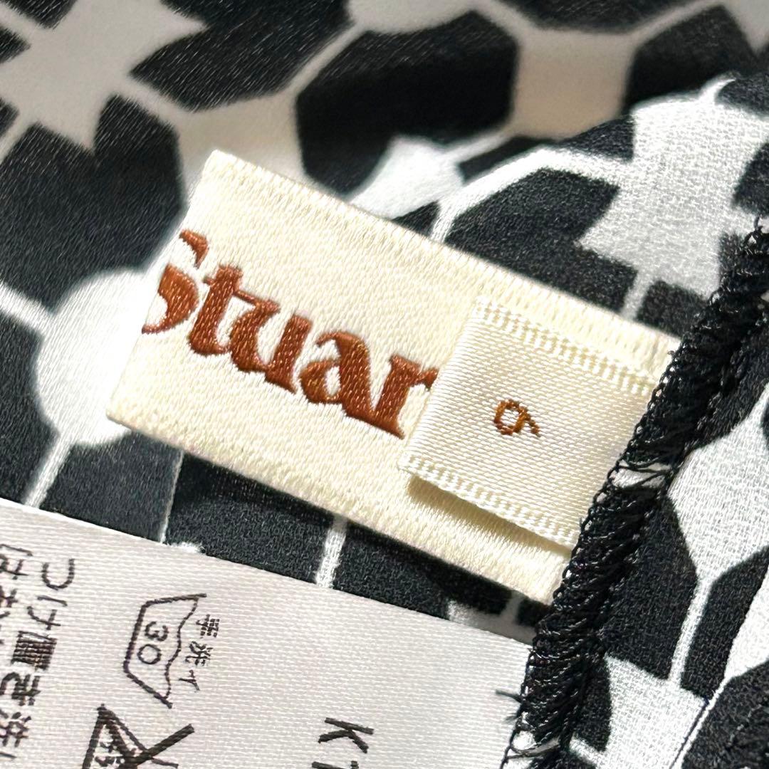 【美品】ポールスチュアート　八分袖　ワンピース　総柄　リボン　キャミソール付　6