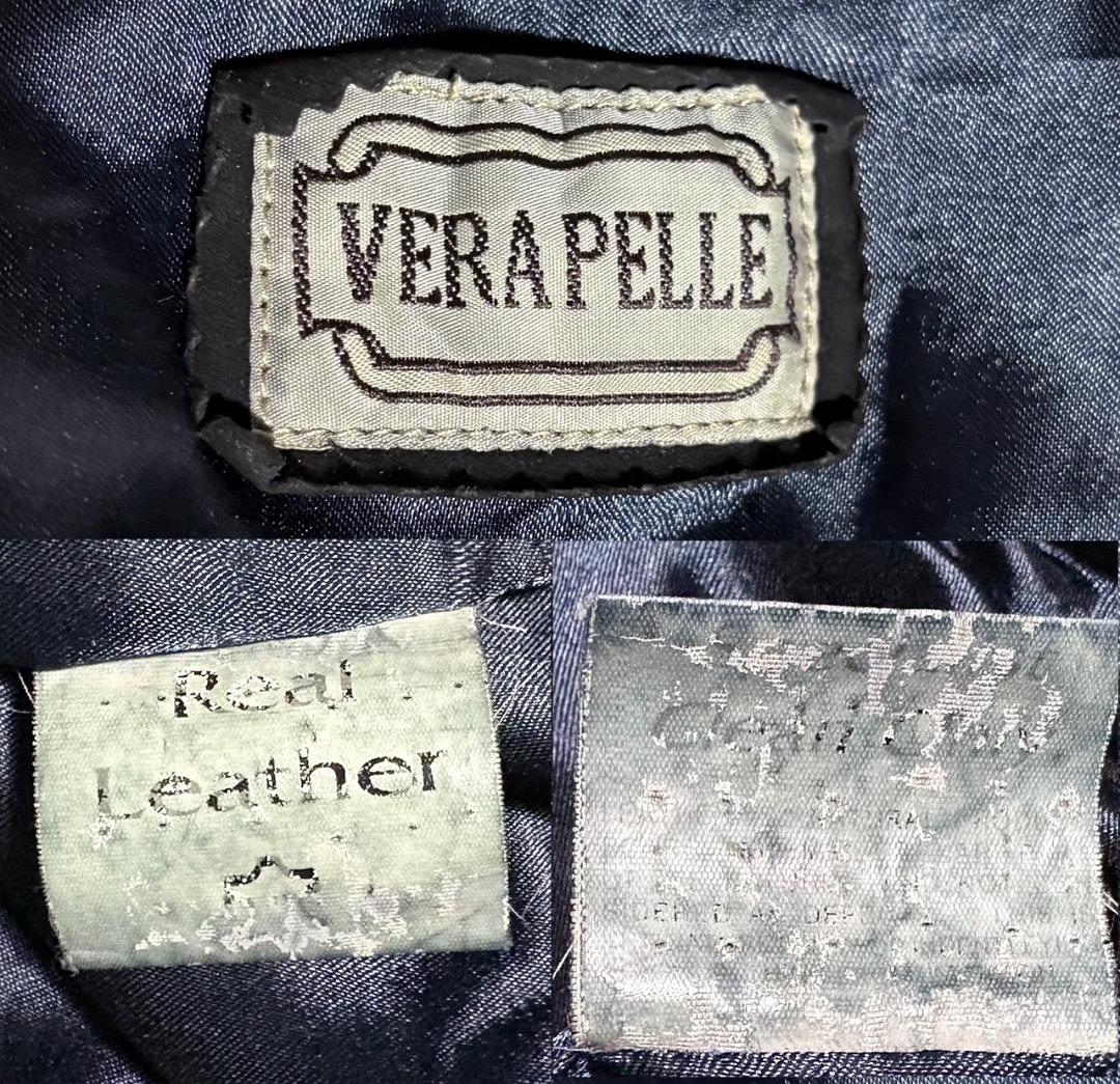 VERAPELLE ブラック スエード ヴァルスター ジャケット イタリア 52