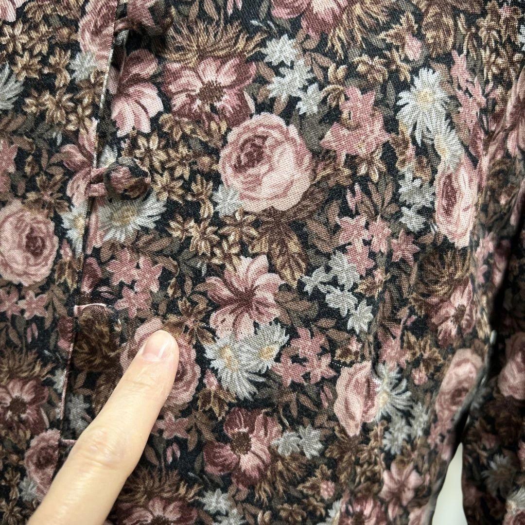 ローラアシュレイ　花柄　ワンピース　襟付き　9号