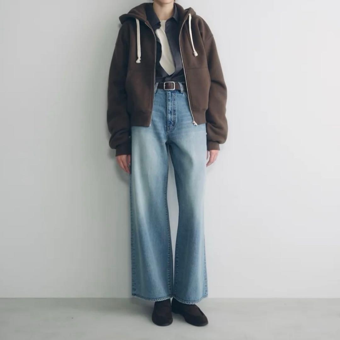 【新品】シールームリン ボリューム スウェット ジップ フーディー　ブラウン