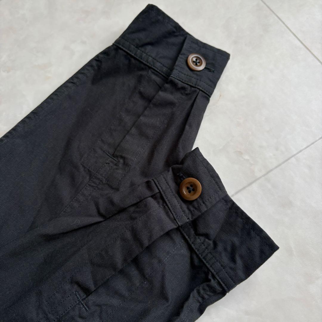 MHL. ベルト付ロングシャツワンピース 黒 I 日本製 綿100% 羽織りOK