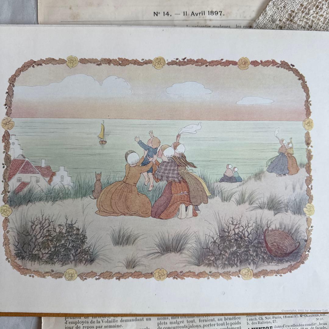 1912年アンティーク美しい絵本フランス語　洋書ジャンクジャーナル古書ルメール