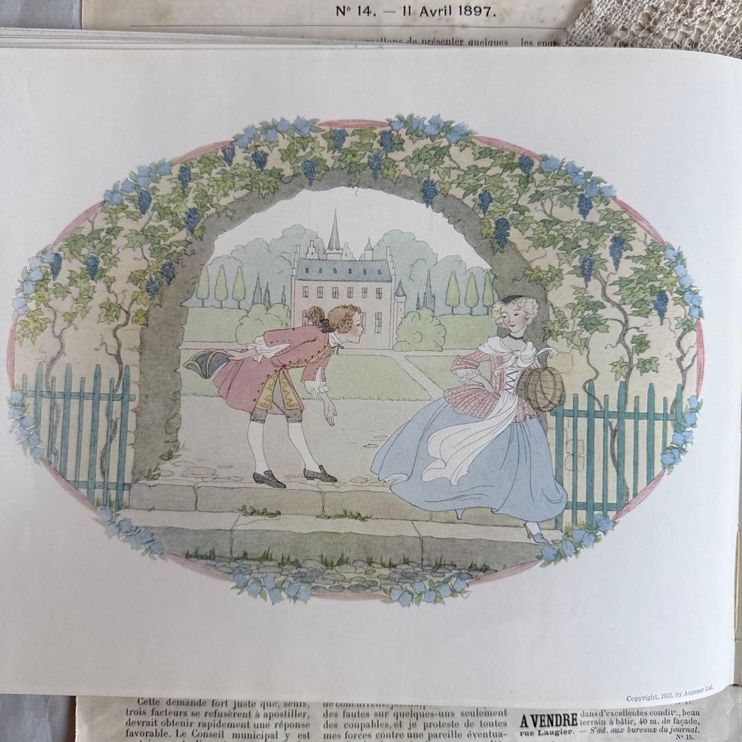 1912年アンティーク美しい絵本フランス語　洋書ジャンクジャーナル古書ルメール