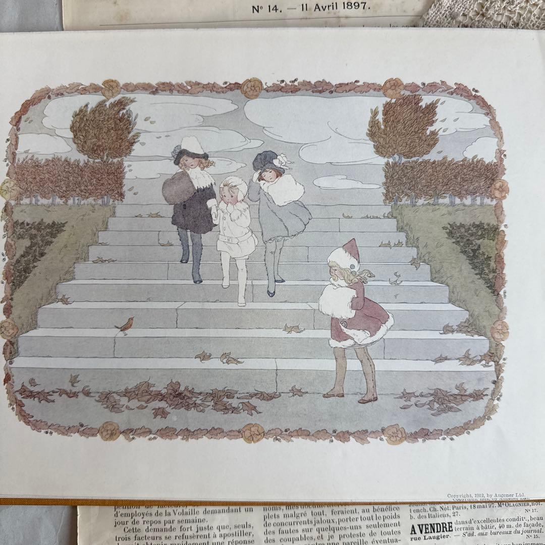 1912年アンティーク美しい絵本フランス語　洋書ジャンクジャーナル古書ルメール