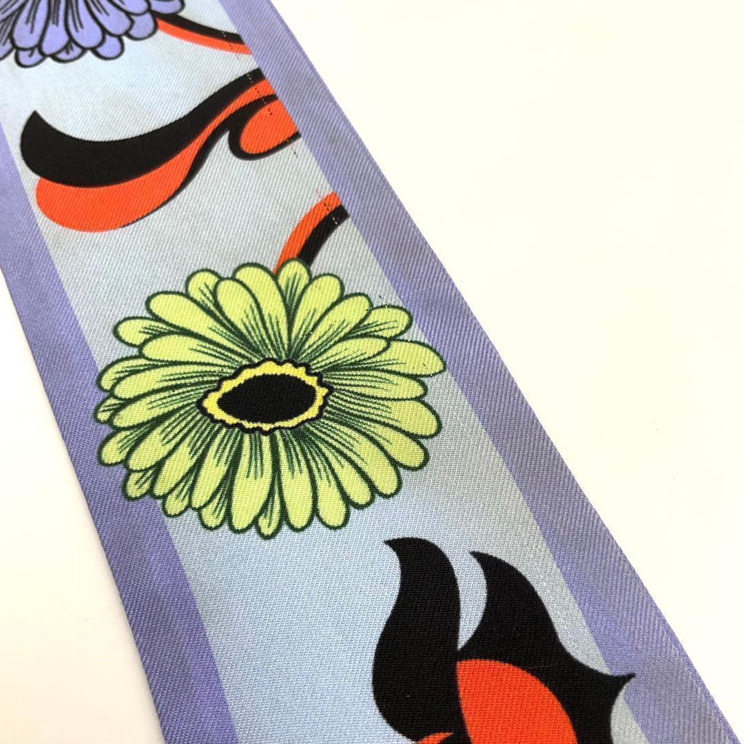 PRADA プラダ スキニー スカーフ パープル フラワー 花柄