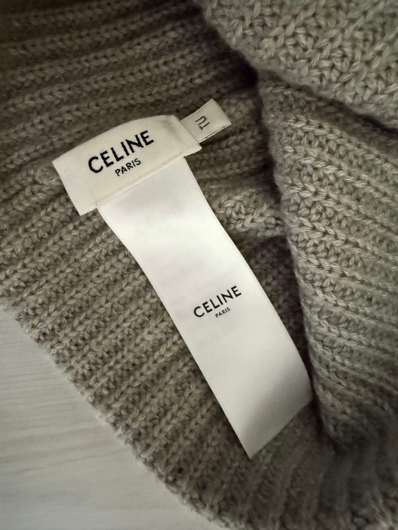 CELINE セリーヌ トリオンフ ニット帽 ビーニー オートミール