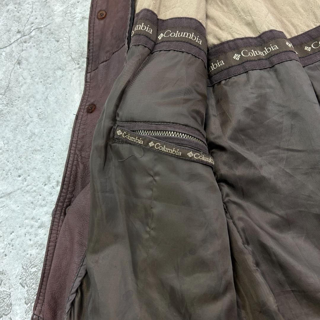 h*y様 columbia　レザーカーコート　レザージャケット　古着　ブラウン