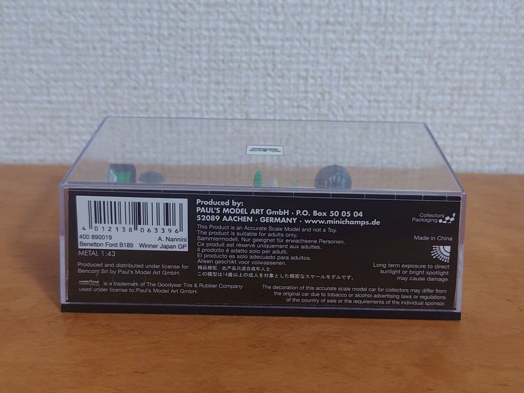 ミニチャンプス 1/43 BENETTON FORD B189 JAPAN GP