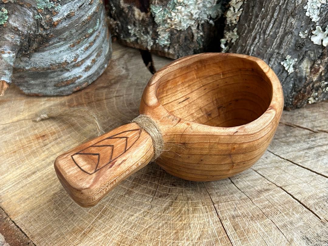SUNSWOOD サンズウッド 山桜 kuksa ククサ　手彫り　ソロキャン野営