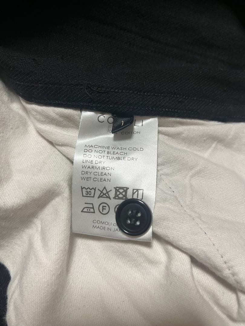 25ss COMOLI ベルテッドデニムB01-03001 黒1