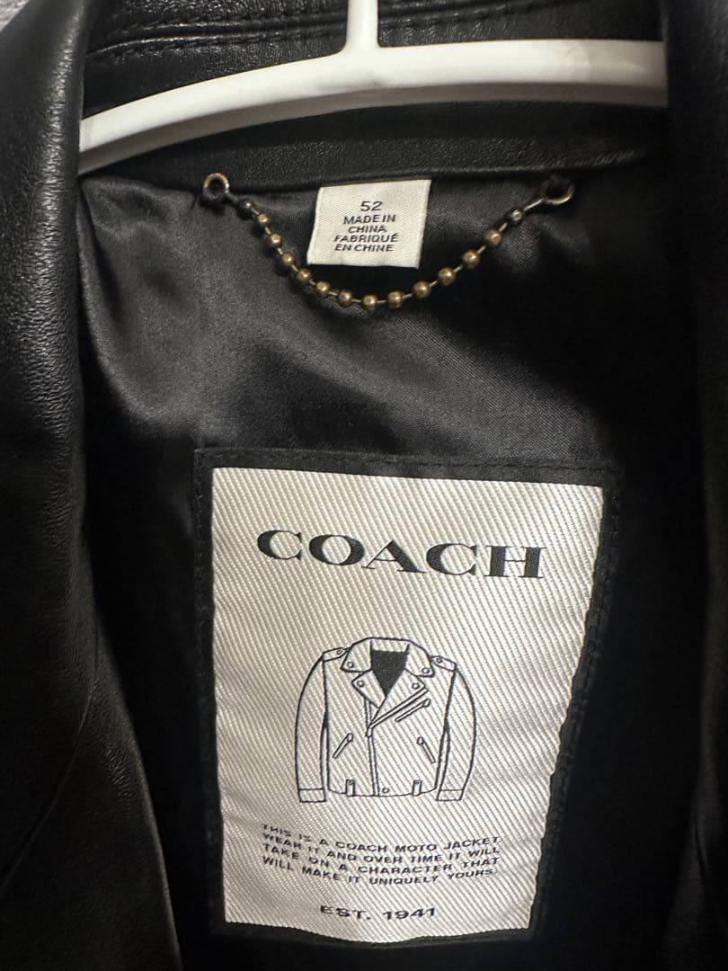 COACH ダブルライダースジャケット ブラック 52