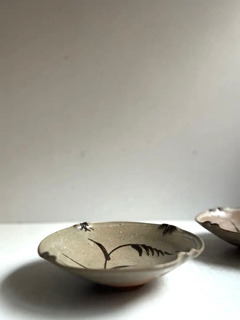375 田中佐次郎 山瀬窯 絵唐津菓子器 ① 唐津焼 茶道 茶道具 未使用 希少