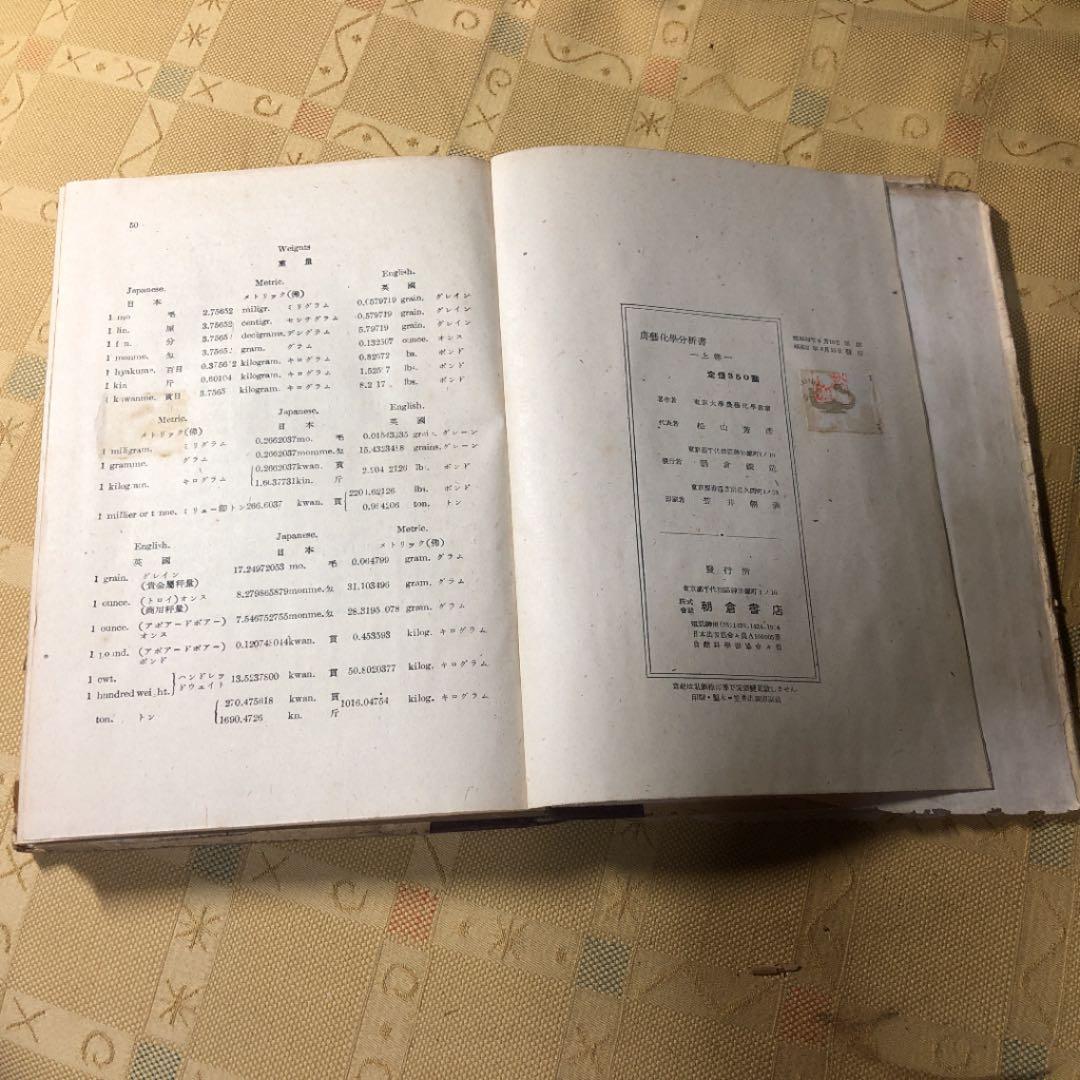 農芸化学分析書 上巻 松山芳彦 古書
