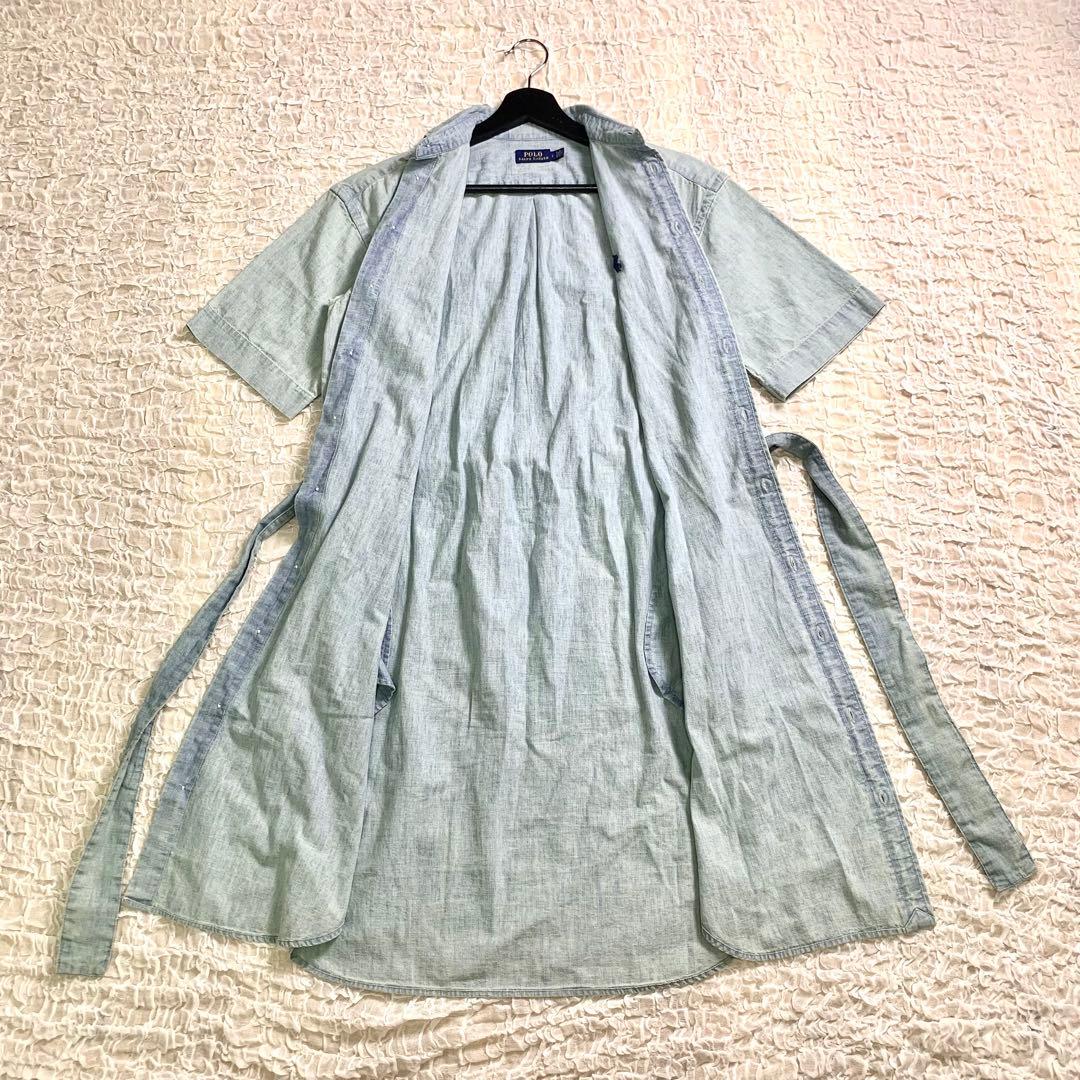 POLO RalphLauren デニム シャツワンピース ベルト　ロゴ刺繍