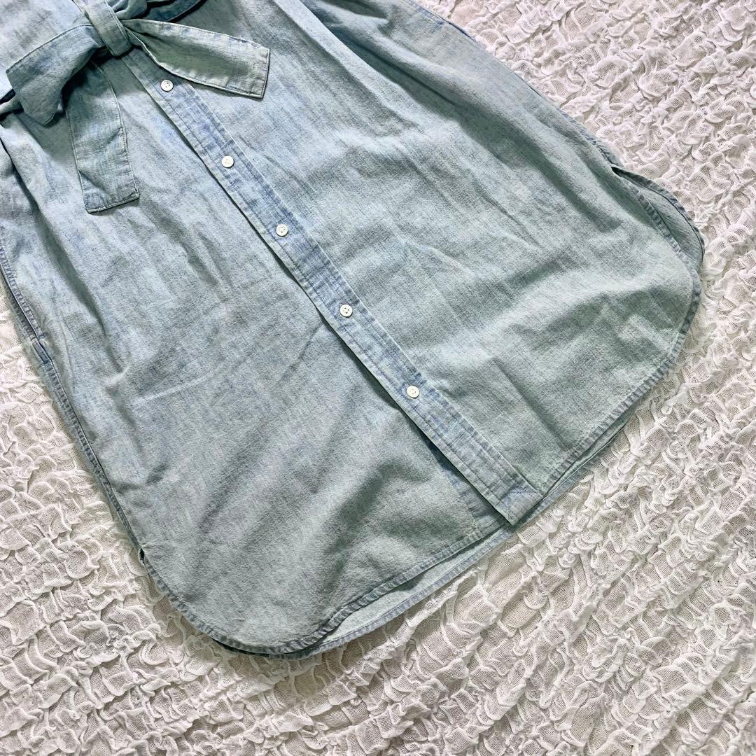 POLO RalphLauren デニム シャツワンピース ベルト　ロゴ刺繍
