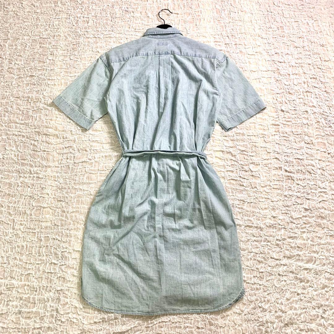 POLO RalphLauren デニム シャツワンピース ベルト　ロゴ刺繍