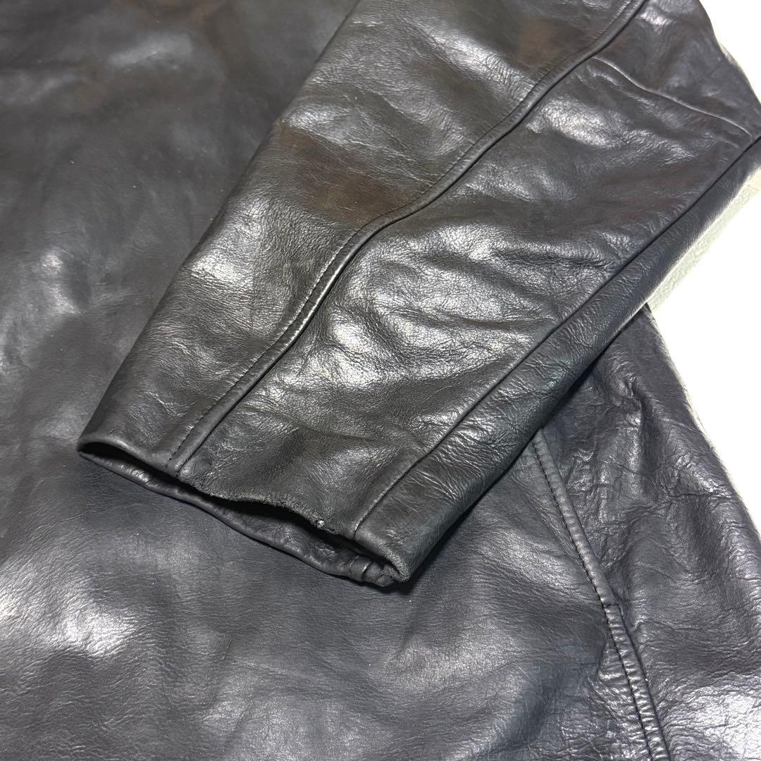 k*様 90s OLD GAP 本革 レザージャケット 2XL 希少サイズ 紺タ