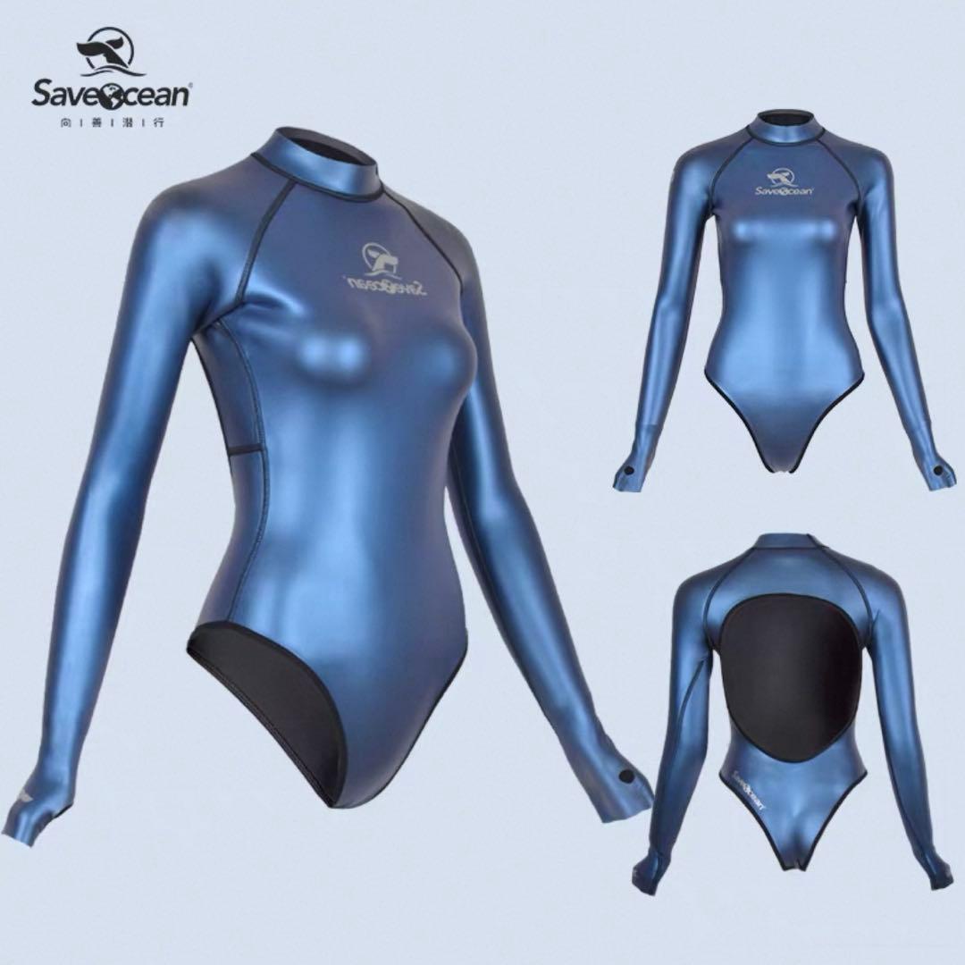 BESTDIVE Save Ocean ブルー ウェットスーツ　ロンスプ