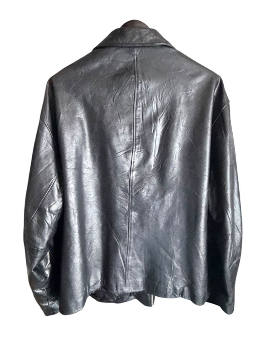 90s【GAP】オールドギャップ レザージャケット ブラック黒 XXL ブルゾン
