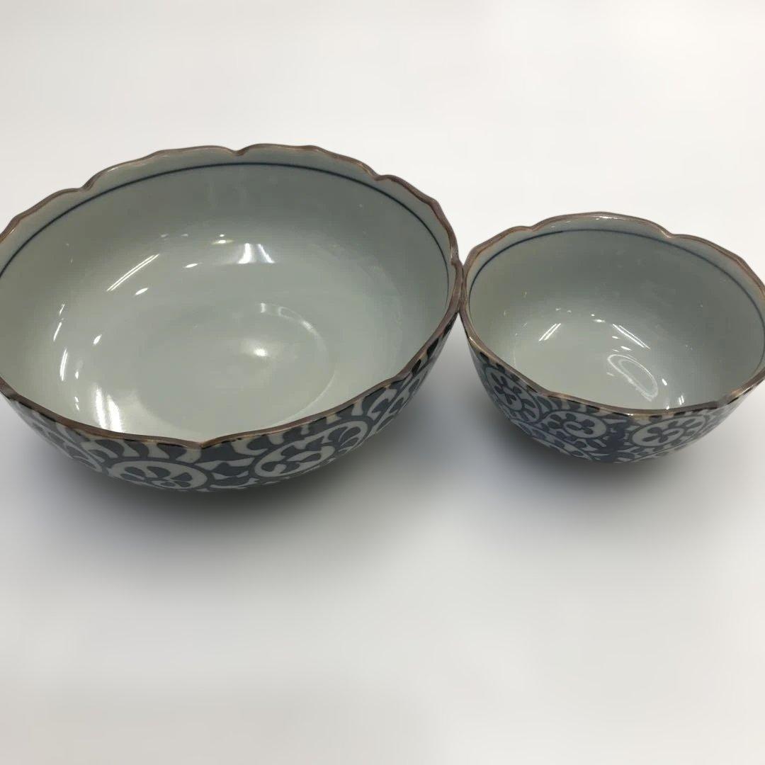 【有田焼】古染風絵変り 親子鉢揃