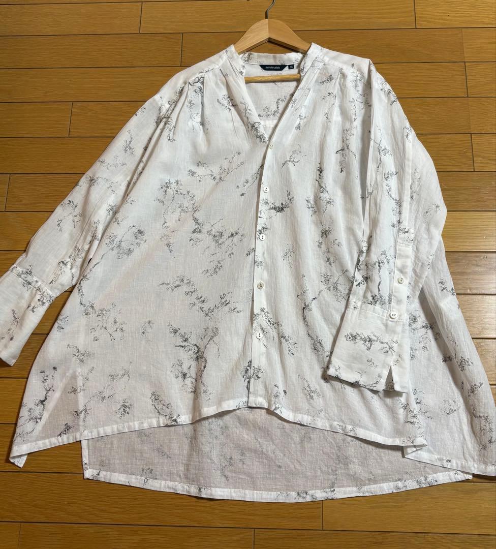 パドカレ pas de calais WABISABIプリントブラウス