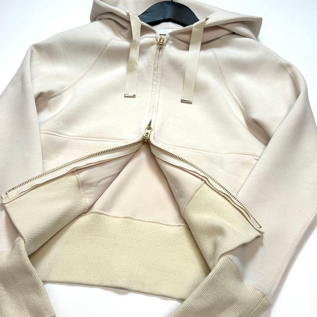 美品　JENNE 日本製美ラインパーカー　アイボリー　Sサイズ