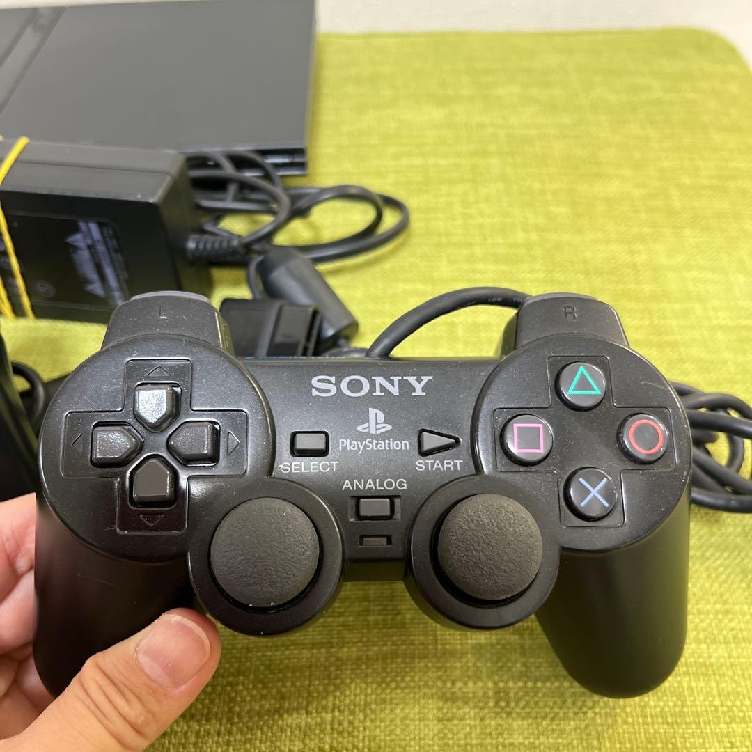 PS2　薄型　本体　ブラック　コントローラー　ケーブル