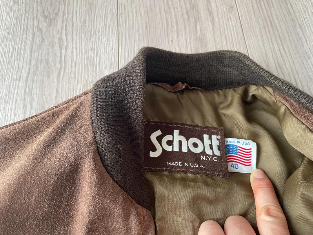 Schott スエード ボンバージャケット 40
