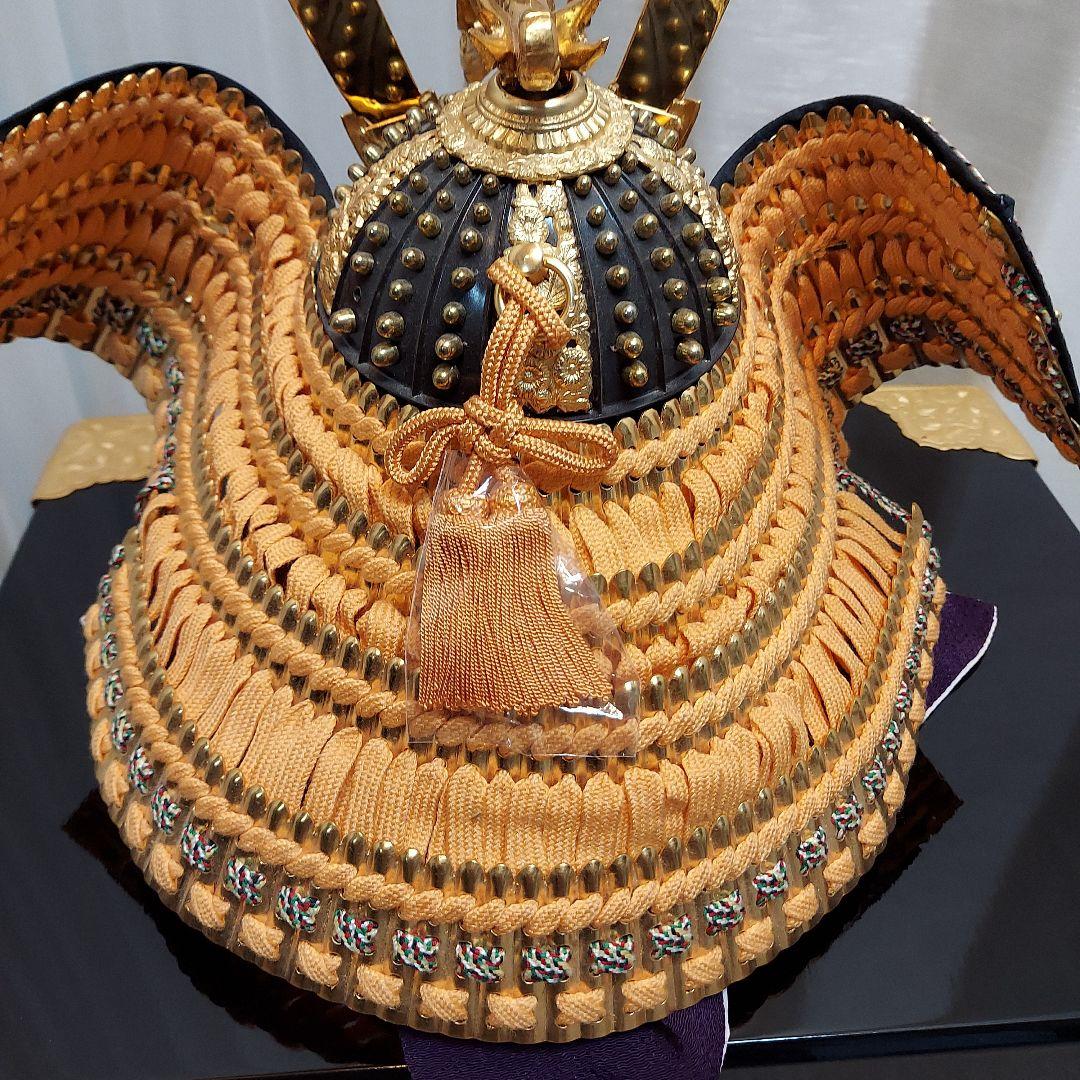 三郎作　平安兜　正絹　金箔　+　美濃焼き　鯉のぼり