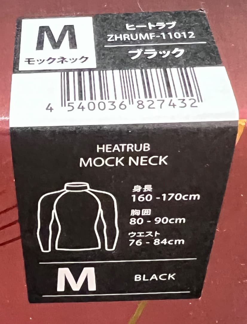 25モデル　ZEROFIT 速暖。HEATRUB モックネック【 M】 ブラック