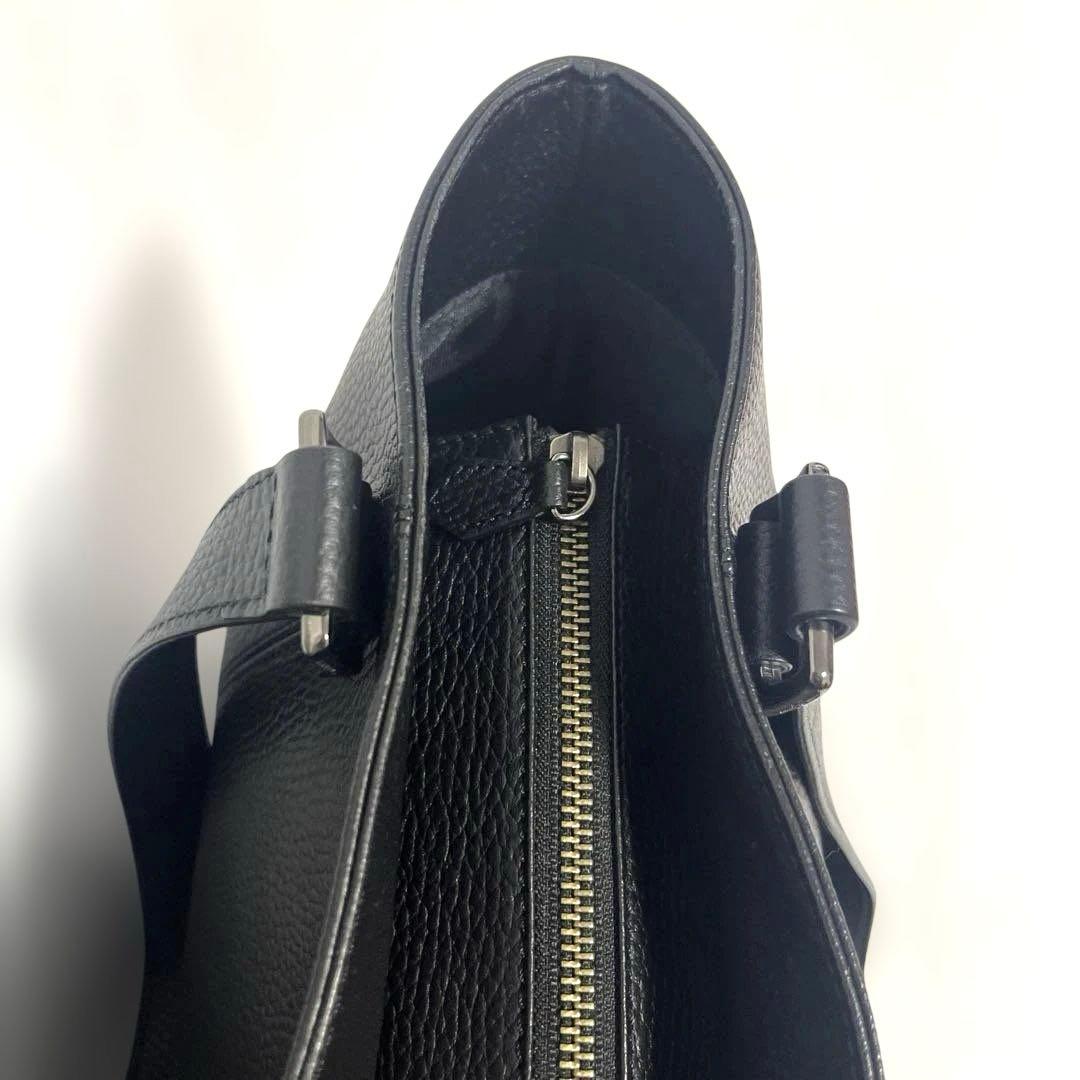 【美品】NEWYORKER シュリンクレザー　トートバッグ　ブラック