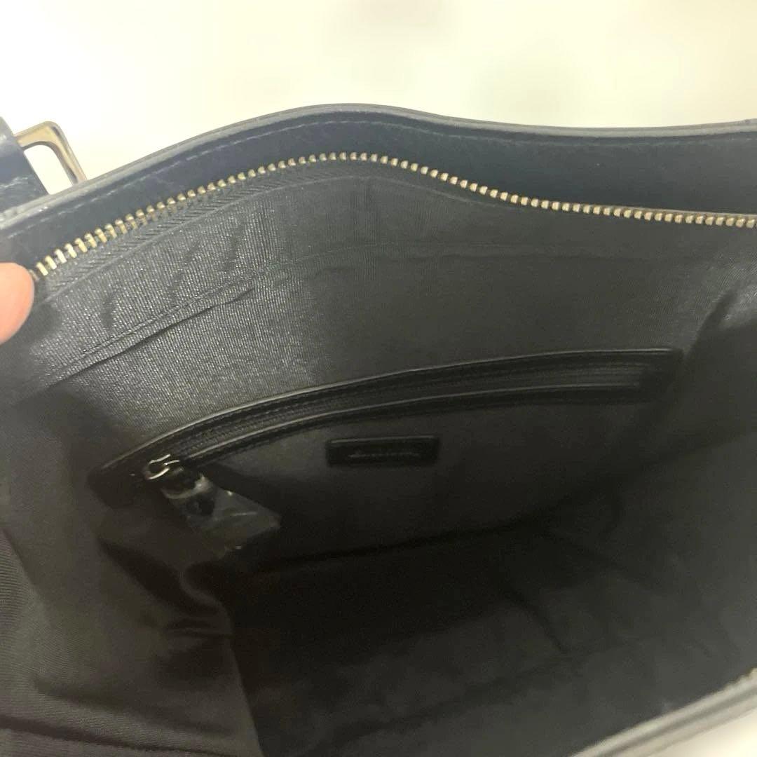 【美品】NEWYORKER シュリンクレザー　トートバッグ　ブラック
