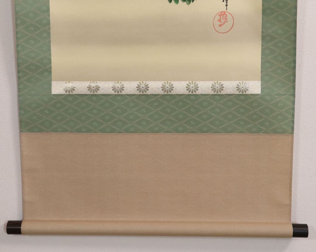 【複製】工芸画 酒井抱一「燕子花に水鶏図」絹本 掛軸 日本画 花鳥 MA449